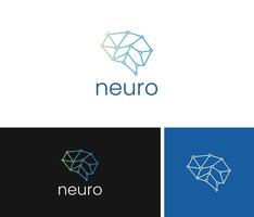 Abstract brain logo design for technology vector