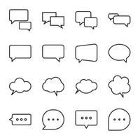 A set of white speech bubbles with different shapes and sizes vector