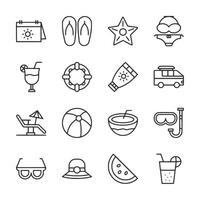 A set of icons for summer activities vector