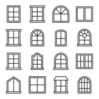 A set of windows with different shapes and sizes vector