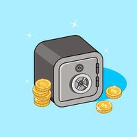 Secure Your Savings for your future Isometric Illustration Cartoon Design vector