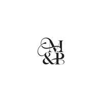 wedding concept monogram elegant and luxury concept MP bold serif initial calligraphy letter vector