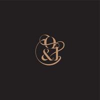wedding concept monogram elegant and luxury concept OJ bold serif initial calligraphy letter vector