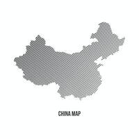 line pattern China map Illustration isolated on a white background. Perfect for geographic, regional and artistic designs. vector
