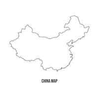 illustration of a China map outline isolated on a white background. Perfect for geographic, regional and artistic representations designs. vector