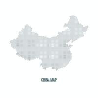 Illustration of a dash pattern China map isolated on a white background. Perfect for geographic, regional concept. vector