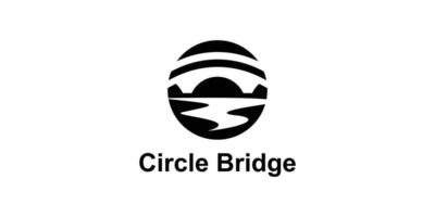 logo design combination of bridge and circle, logo for bridge project, building, construction, symbol, icon, idea, creative. vector