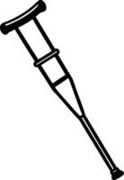 Ergonomic Crutch Silhouette Available on EPS File vector