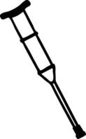 Traditional Crutch Silhouette Available on EPS File vector