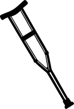 Adjustable Crutch Silhouette Available on EPS File vector