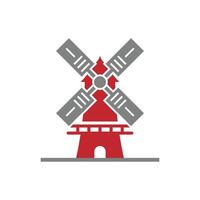 Windmill icon design template isolated illustration vector
