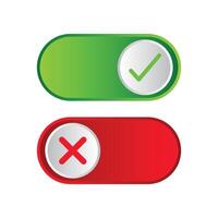 On Off Active Inactive Red and Green Buttons vector