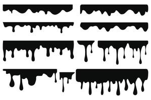 Dripping Melting Set of Melts Drops vector