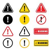 Caution signs Set of warning signs danger and warning signs vector