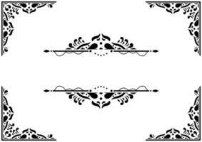 Ornamental Frame with Floral Filigree Border Design. vector