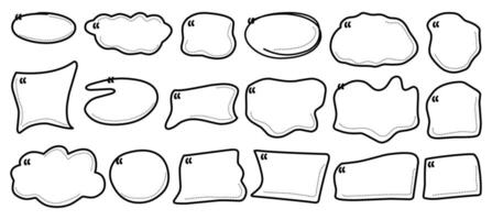Collection of hand-drawn speech bubble outlines suitable for comics, presentations, and social media graphics. vector
