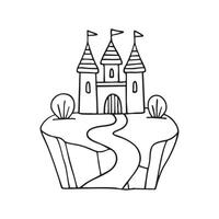 Kingdom on the Cliff's Edge with a Winding Path Leading to Its Entrance vector
