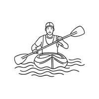 kayak moving through a river as a paddler navigates the gentle waves vector