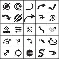 Creative set of black and white arrows icons on a white background vector