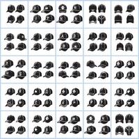 A collection of baseball caps and hats design on a white background vector