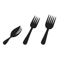 fork, spoon and knife icon on a white background vector