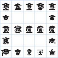 graduation icons set design on a white background vector