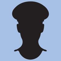 a silhouette of a man in a hat design on a white background vector