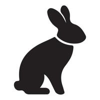 a black silhouette of a rabbit sitting down on a white background vector
