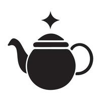 Creative teapot icon design on a white background vector