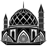 Islamic architecture silhouette illustration design on a white background vector