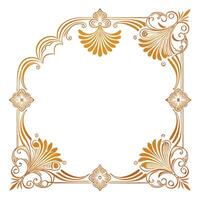 golden frame with floral design on a white background vector