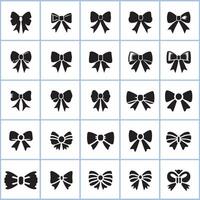 A set of black bows on a white background vector
