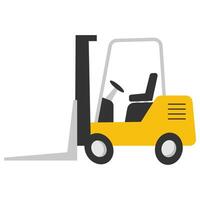 Yellow forklift with black and gray accents suitable for construction and industrial concepts in print and digital designs. vector