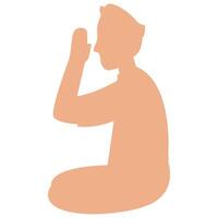Man in prayer, suitable for religious themes, meditation concepts, spirituality designs, faithrelated projects, and worshiprelated content in various industries. vector