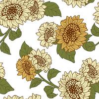 Seamless pattern of sunflower, digital wrapping pattern design vector