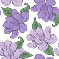 Purple Magnolia flower is suitables for prints, fabrics,or subimation. vector