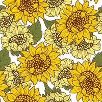 Sunflower seamless pattern, suitable for prints, fabrics, or sublimation. vector