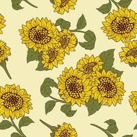 Seamless pattern of yellow sunflower, suitable for fabrics, prints, wrapping or sublimation. vector
