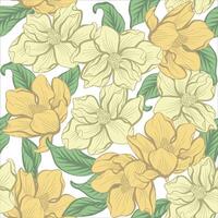 Yellow Magnolia flower is suitables for prints, fabrics,or subimation. vector