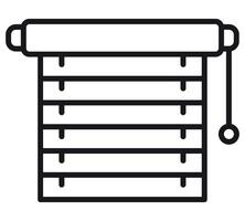 Window horizontal jalousie flat line icon. outline illustration of blind curtain. Black color thin linear sign for home decor. vector