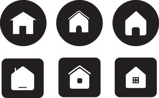 AHome button icons set, black icons isolated on white background vector