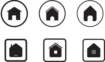 House icons set, buildings, linear icons, Line with editable stroke vector