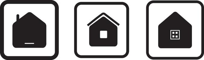 Address icon set collection, Web home icon for apps and websites, House symbol, home icon, white background vector
