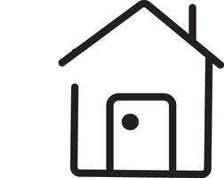 Single home icon, Property line and flat symbol, Line with editable stroke vector