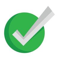 Check mark with green circle vector