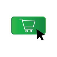 green shopping click button vector