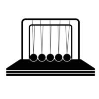 Newton Cradle Silhouette. Black and White Icon Design Elements on Isolated White Background vector