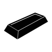 Ore Ingot Silhouette. Black and White Icon Design Elements on Isolated White Background vector