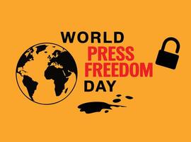 World Press Freedom Day greeting featuring a globe. Symbolizing global media freedom and the importance of free speech. Ideal for awareness campaigns and celebration vector