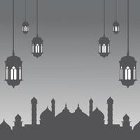 Ramadan and Eid concept backgrounds dates with traditional lantern Light Lamp and Tasbeeh, Ramadan Kareem Mubarak background vector
